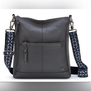 The Sak Lucia Leather Crossbody - Slate.